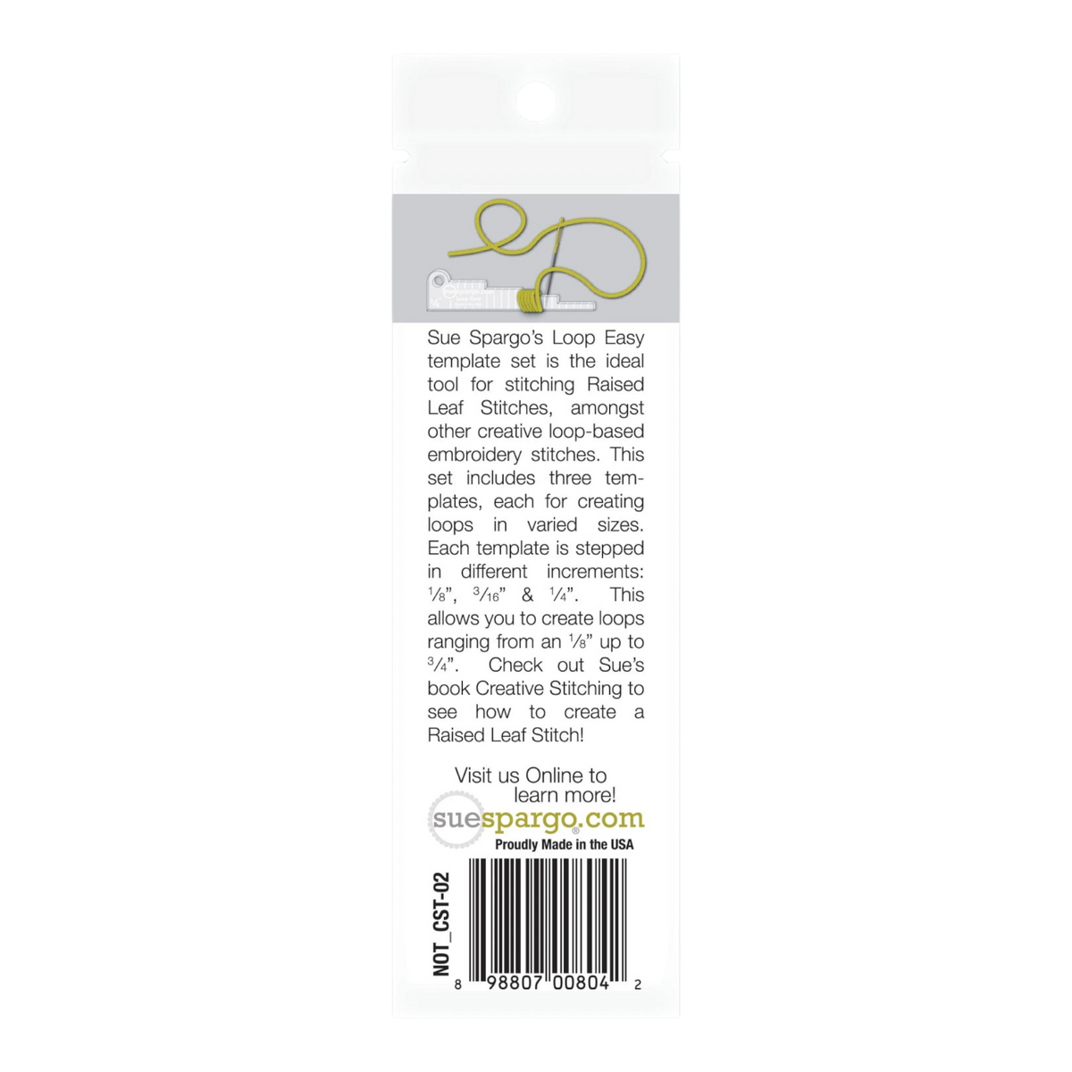 Everything Fabric Loop Easy acrylic embroidery templates for creating uniform raised leaf stitches and loops.