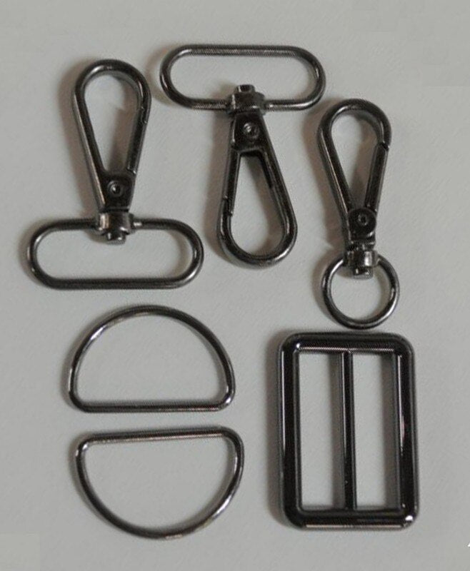 Bag Strap Hardware Kit Black for bag making and sewing projects