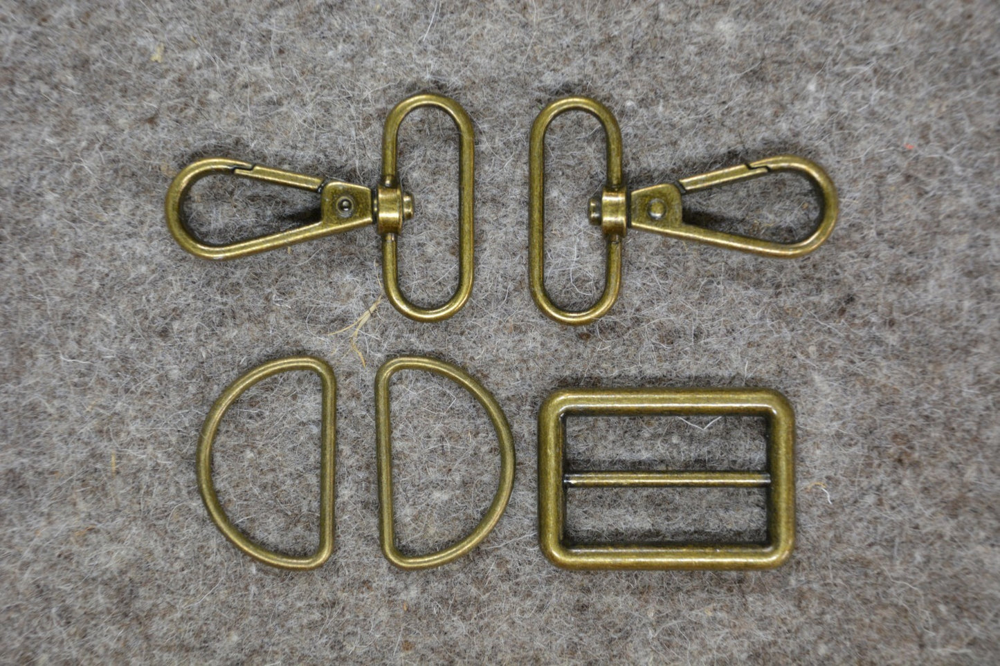 Bronze 32 mm Wide Bag Strap Hardware 5pc for bag making and sewing projects