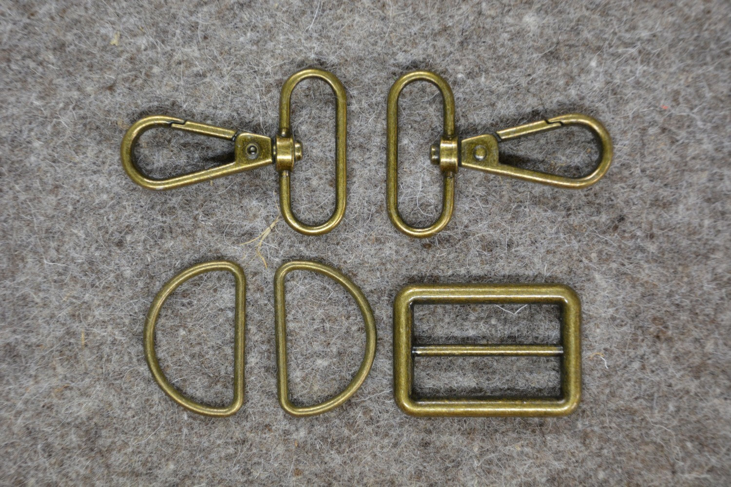 Bronze 32 mm Wide Bag Strap Hardware 5pc for bag making and sewing projects