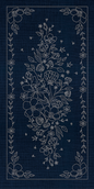 Sashiko Wildflowers 8 Panel Indigo