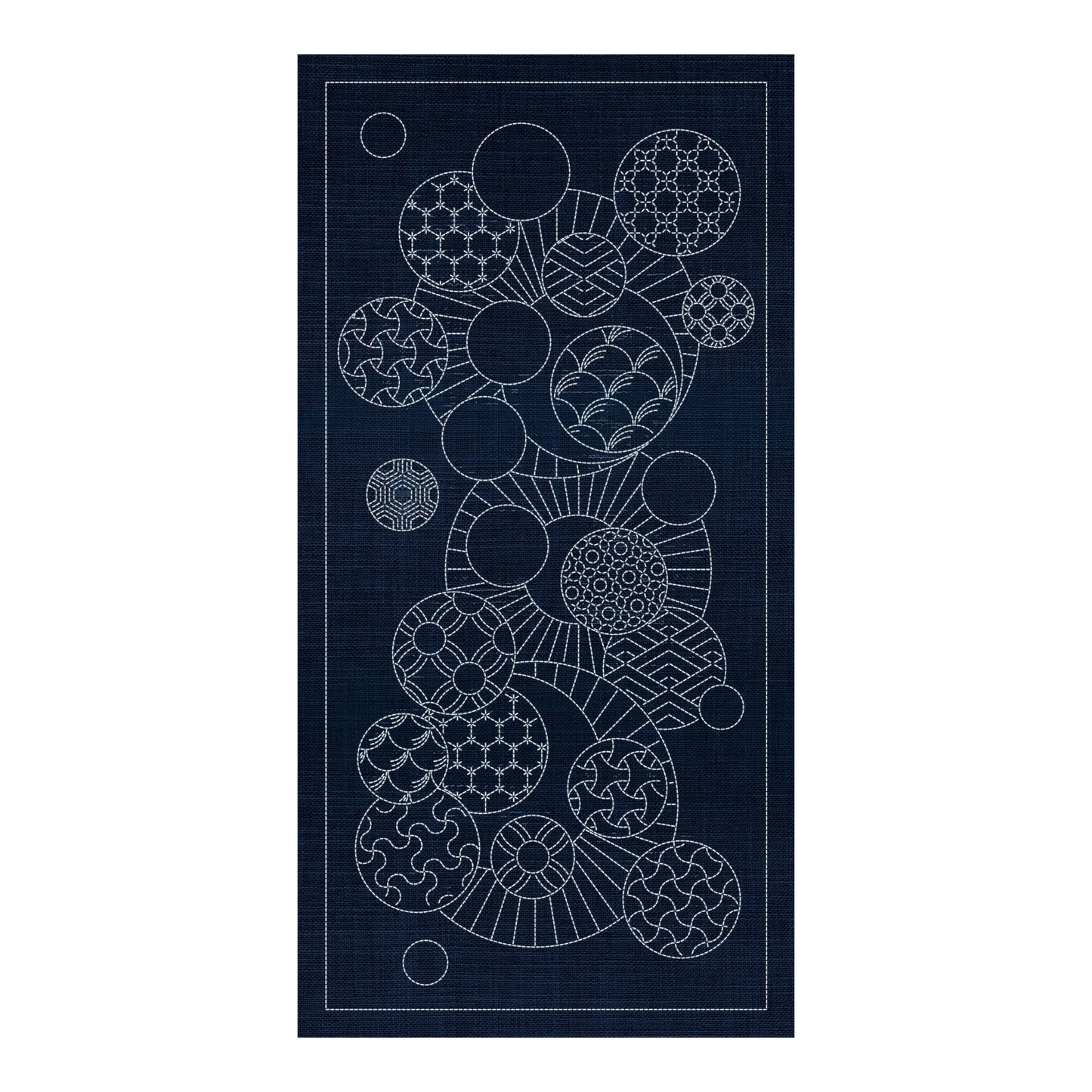 Sashiko Geometric Circles 1 Indigo