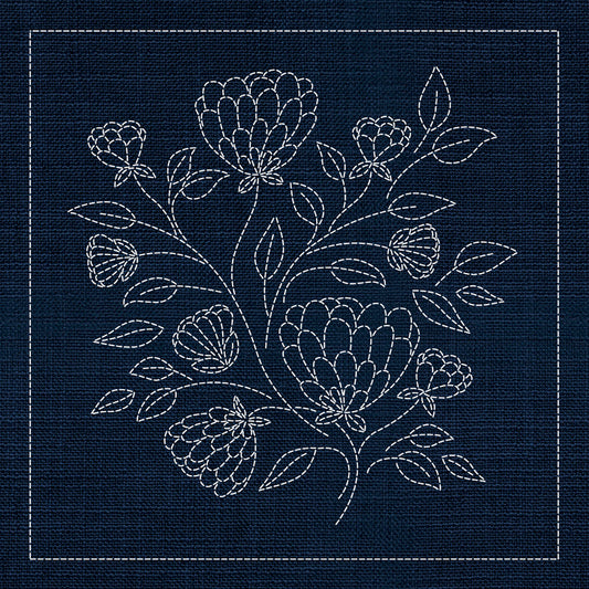 Sashiko Australian Chrysanthemum INDIGO