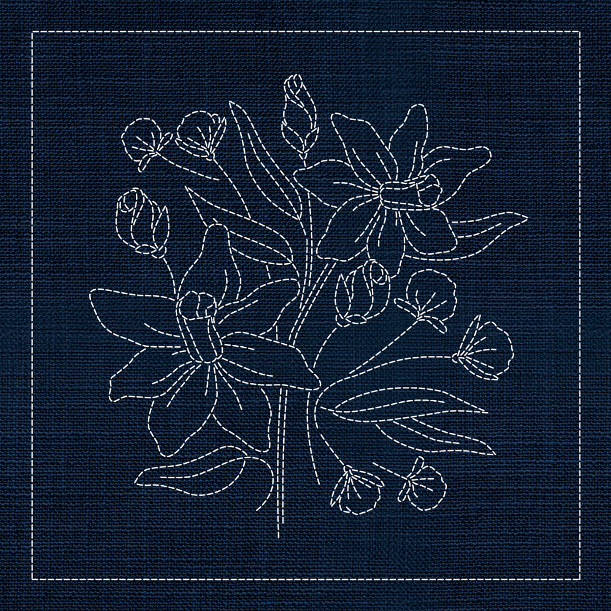 Sashiko Australian Daffodil INDIGO