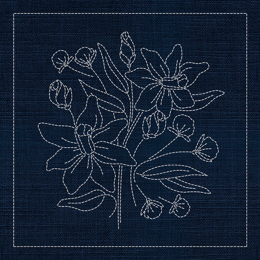 Sashiko Australian Daffodil INDIGO