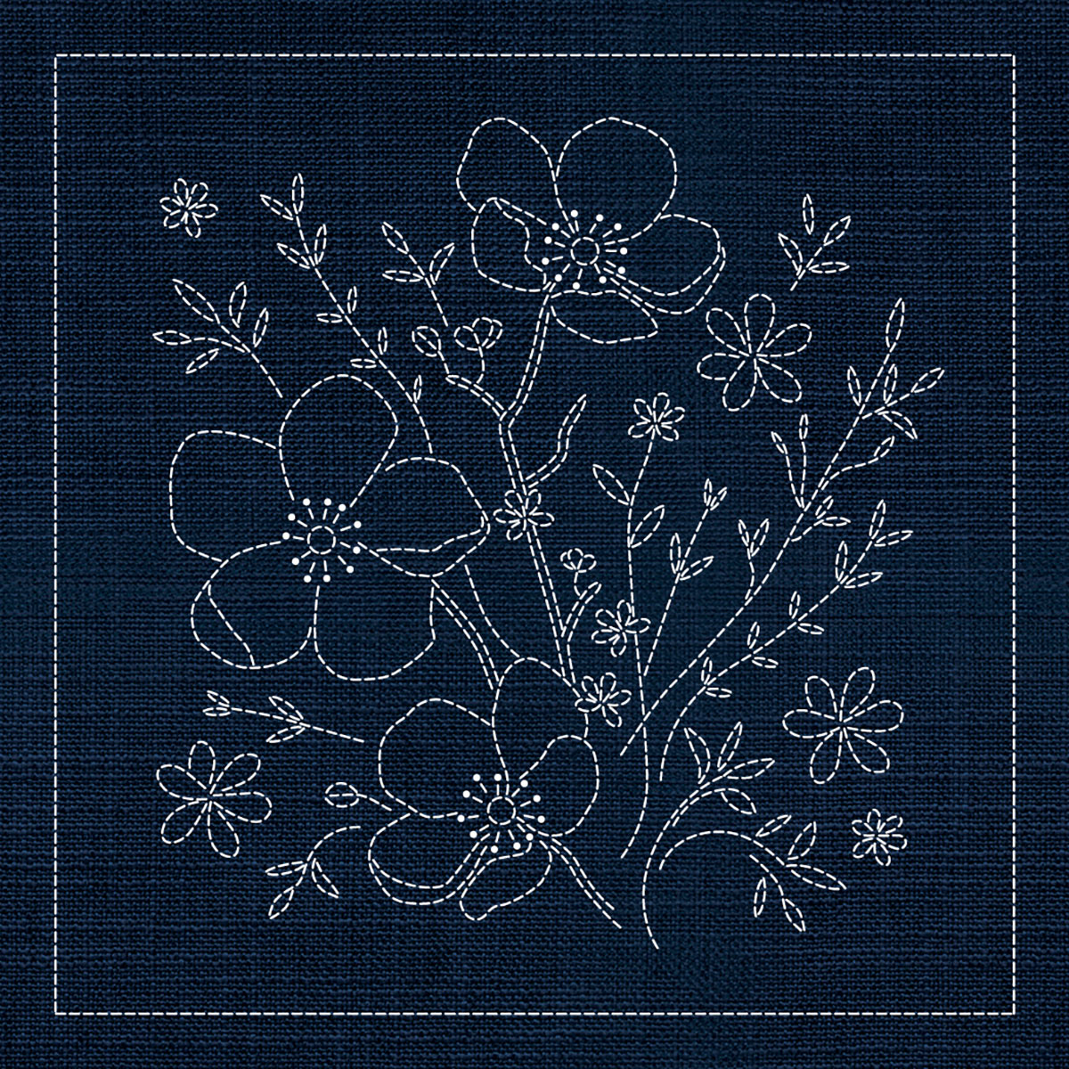 Sashiko Australian Blossom INDIGO