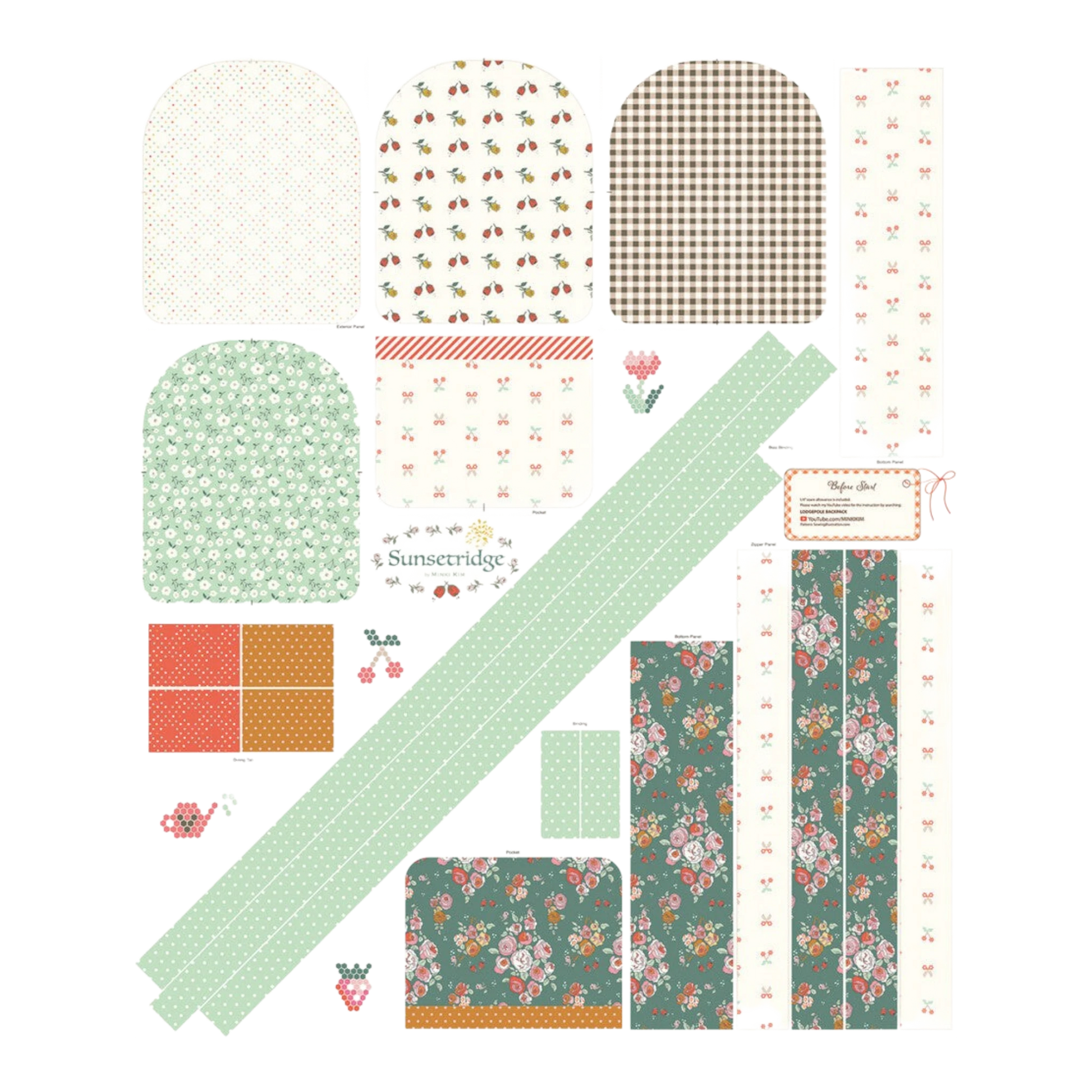Sunsetridge - Backpack Panel for patchwork, quilting and sewing