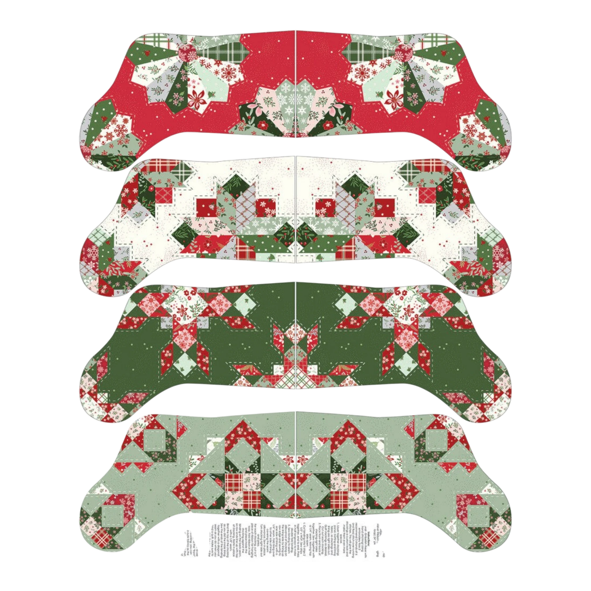 Mistletoe & Holly - Stockings Panel for patchwork, quilting and sewing