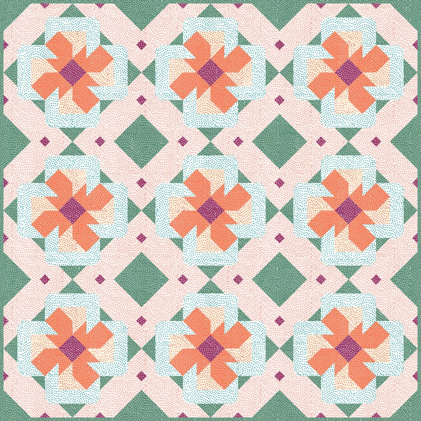 Thai Charm Ixora Quilt Pattern