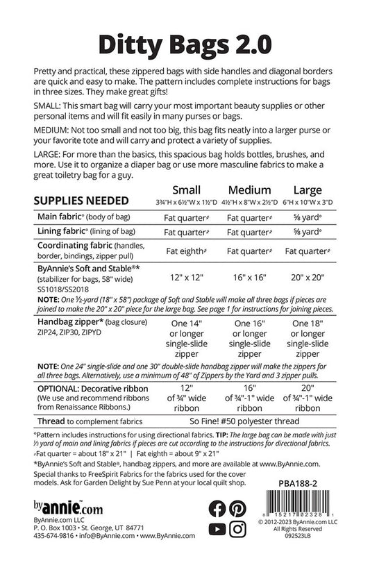 Ditty Bags Pattern 2.0 , quilting and craft projects