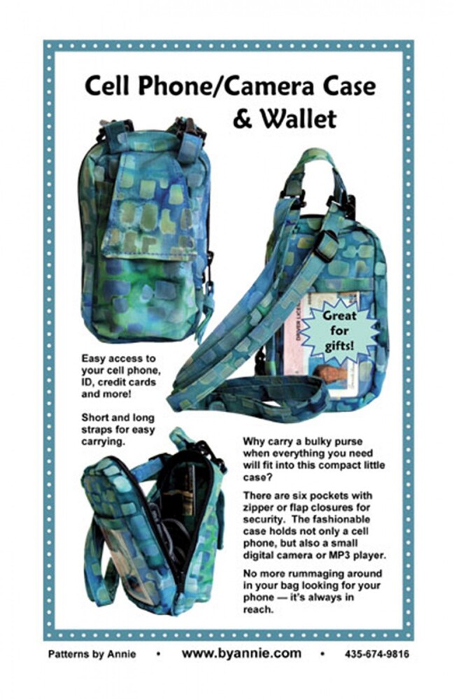 Cell Phone Camera Case Wallet Bags Pattern 2.0 , quilting and craft projects
