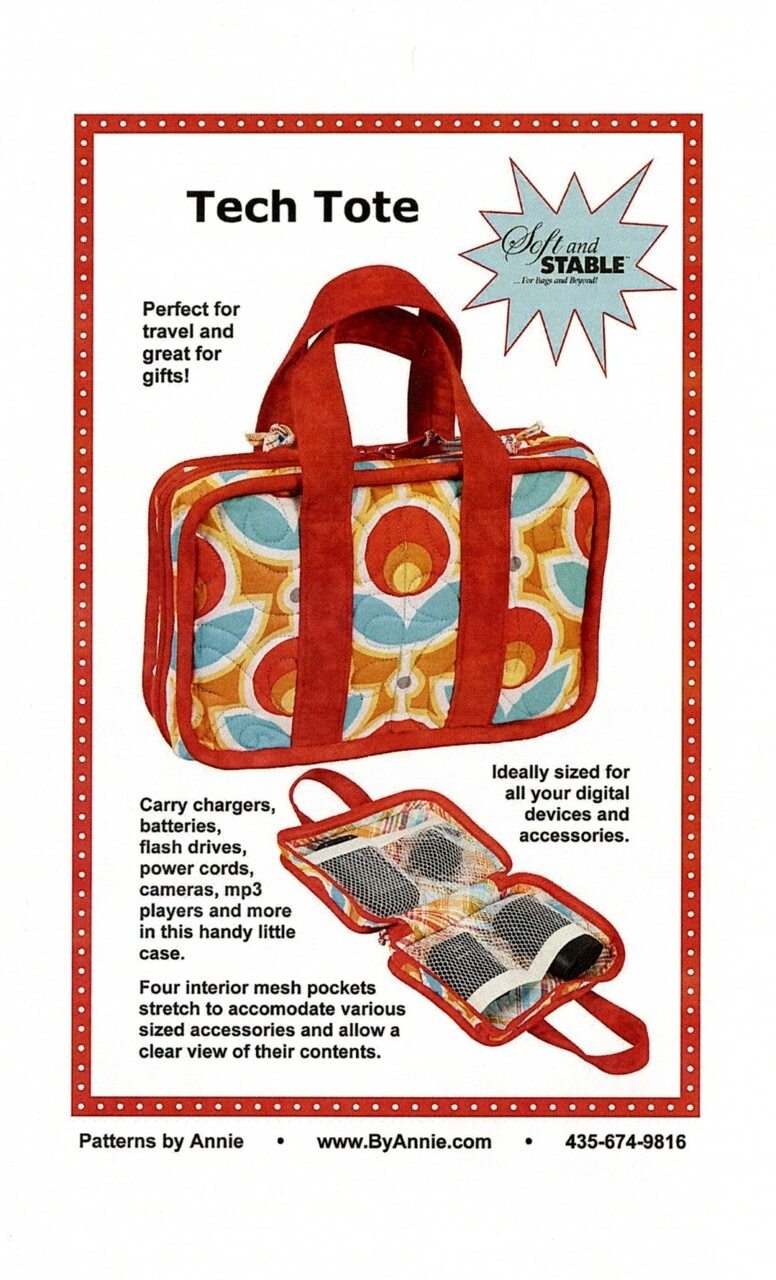 Tech Tote Bag Pattern , quilting and craft projects