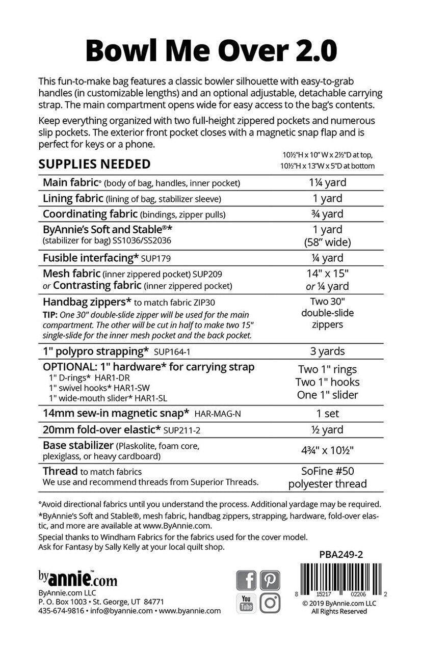 Bowl Me Over 2.0 Bag Pattern , quilting and craft projects