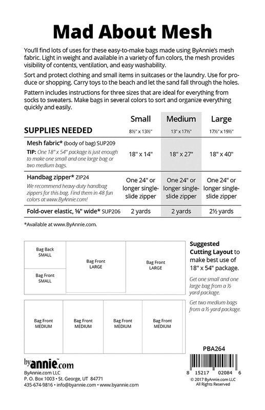 Mad About Mesh Bag Pattern for bag making, sewing and creative projects
