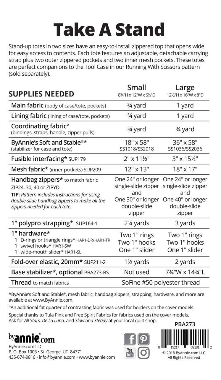 Take A Stand Tote Pattern , quilting and craft projects