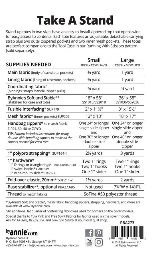 Take A Stand Tote Pattern , quilting and craft projects