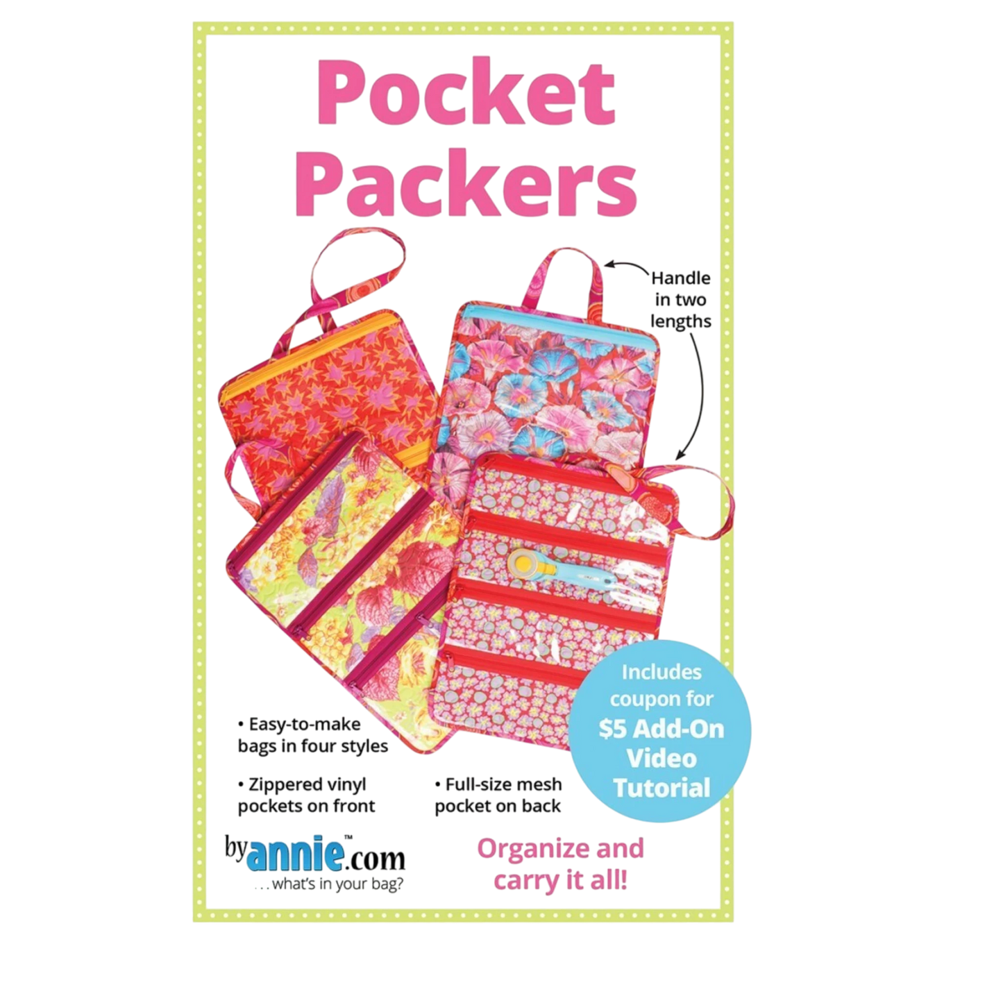Pocket Packers Bag Pattern by Annie.com , quilting and craft projects