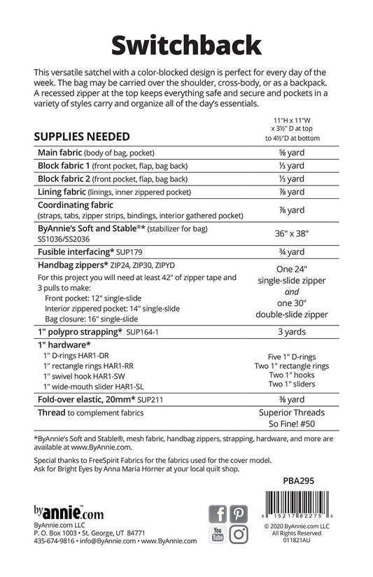 Switchback Satchel Pattern , quilting and craft projects
