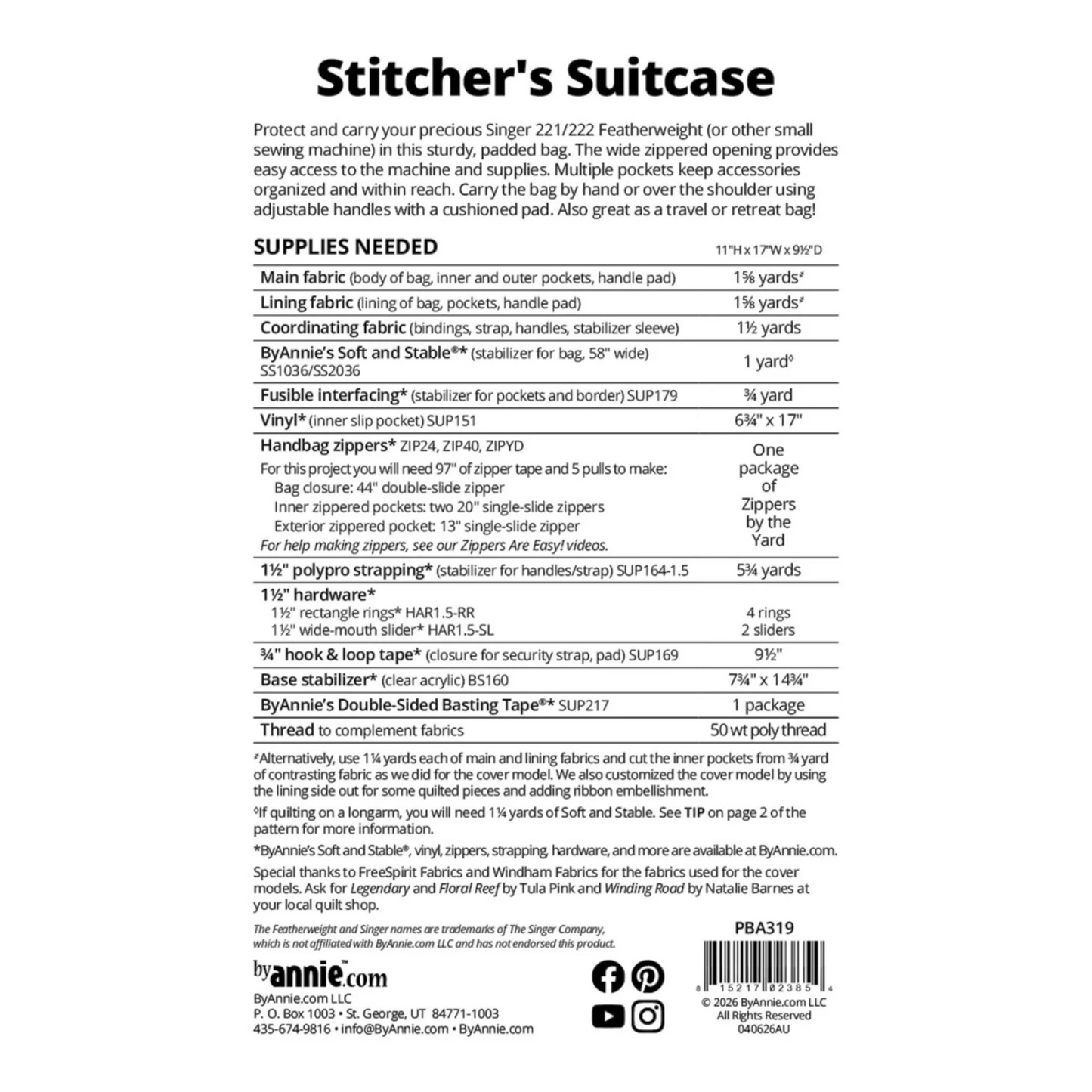 Stitcher's Suitcase Pattern