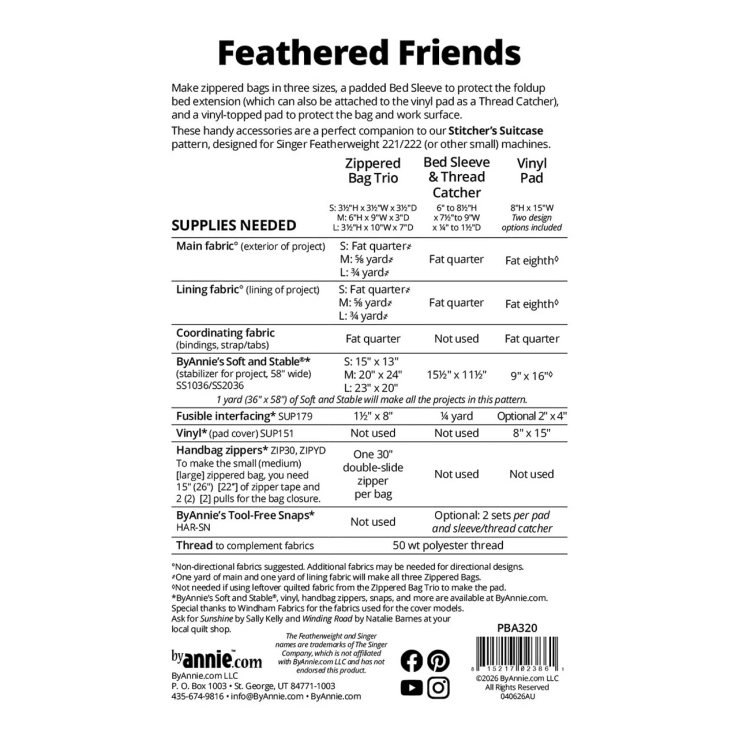 Feathered Friends Bag Pattern