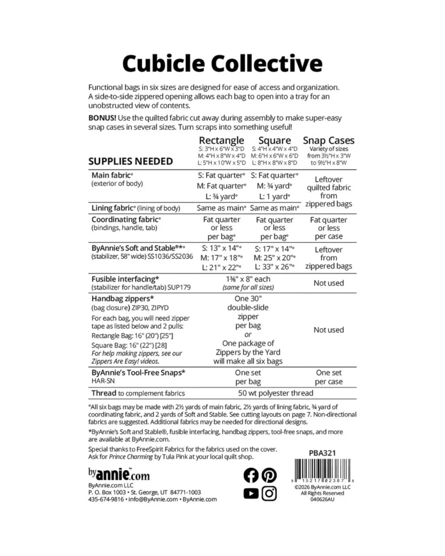 Cubicle Collective Bag Pattern