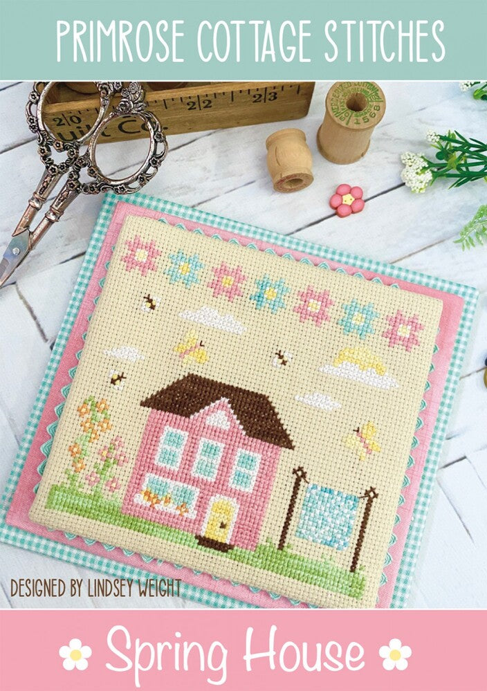 Spring House Cross Stitch Pattern for bag making and sewing projects