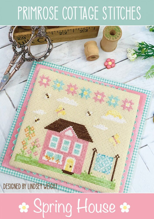Spring House Cross Stitch Pattern for bag making and sewing projects