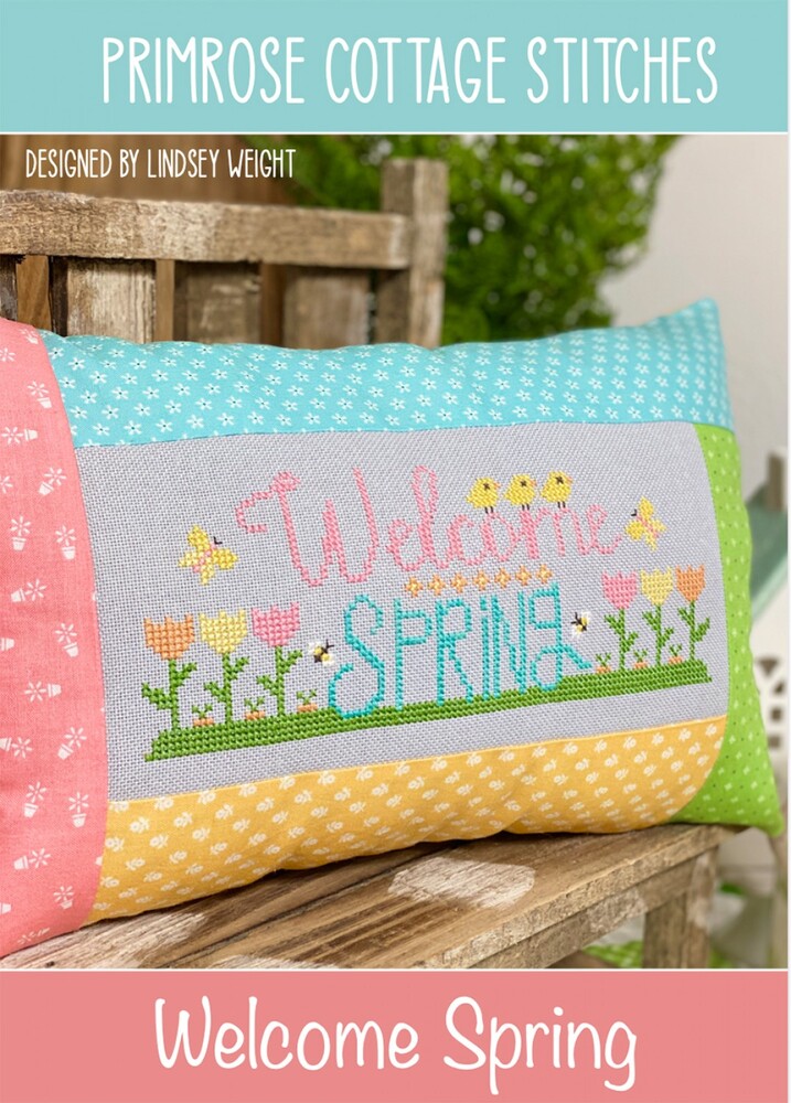 Welcome Spring Cross Stitch Pattern for bag making and sewing projects