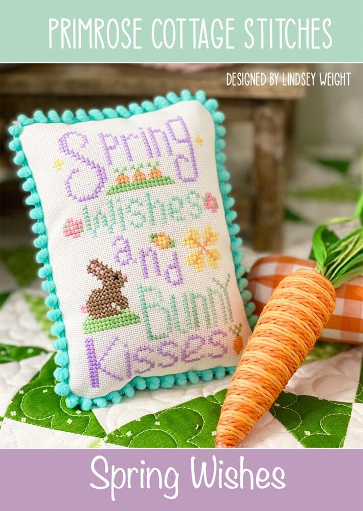 Spring Wishes Cross Stitch Pattern for bag making and sewing projects