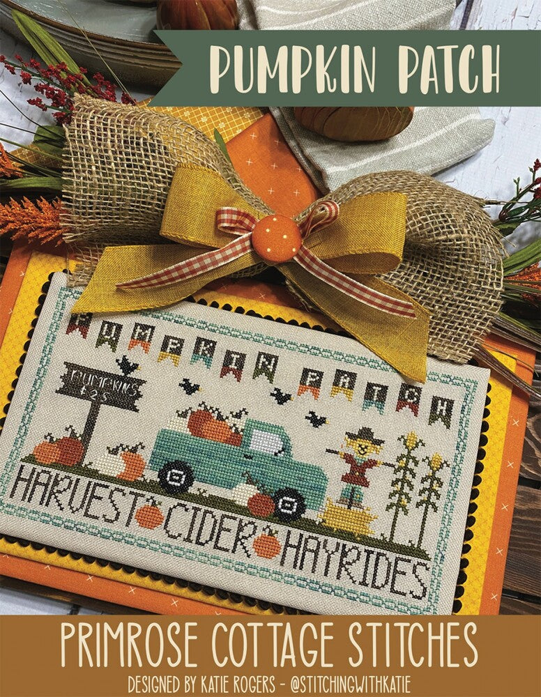 Pumpkin Patch Cross Stitch Pattern for garment repair, mending and sewing projects