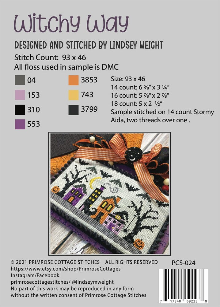 Witchy Way Cross Stitch Pattern , quilting and craft projects
