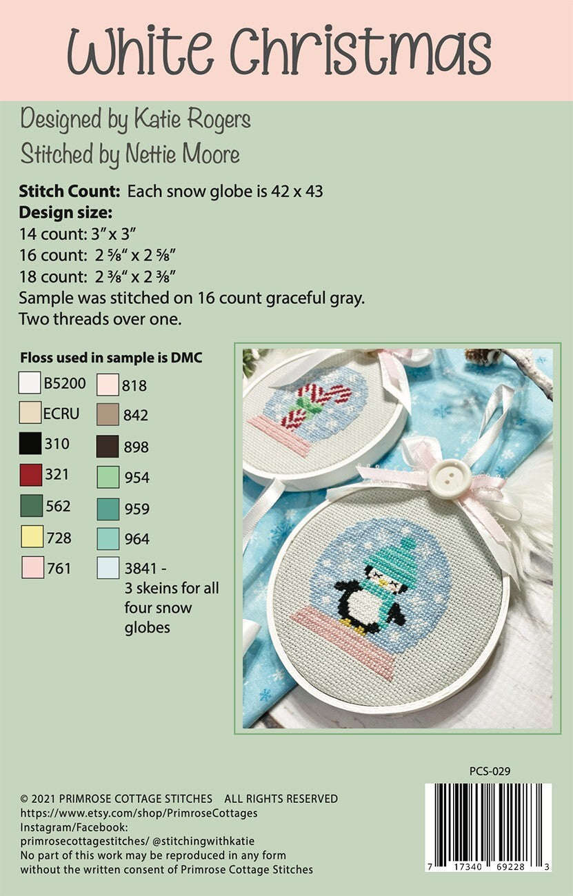 White Christmas Cross Stitch Pattern , quilting and craft projects