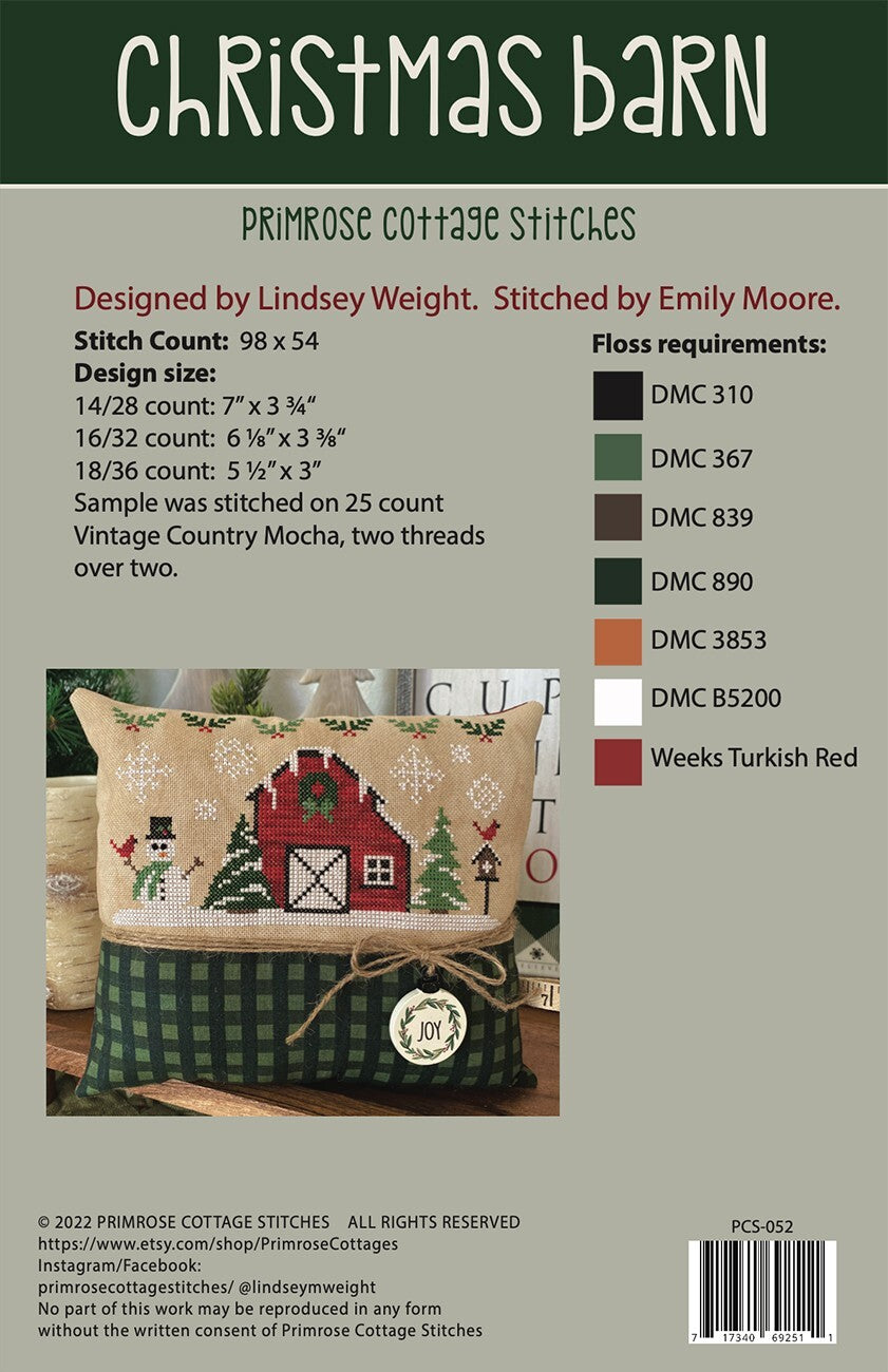 Christmas Barn Cross Stitch Pattern , quilting and craft projects