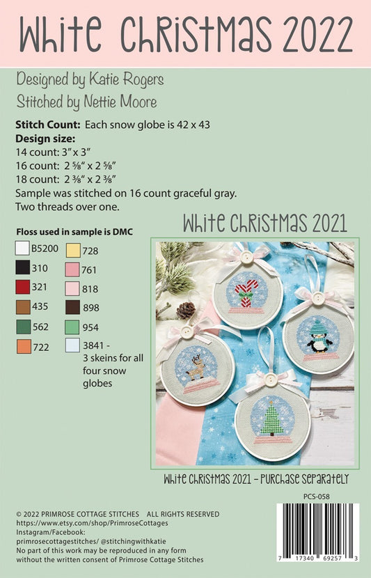 White Christmas 2022 Cross Stitch Pattern , quilting and craft projects
