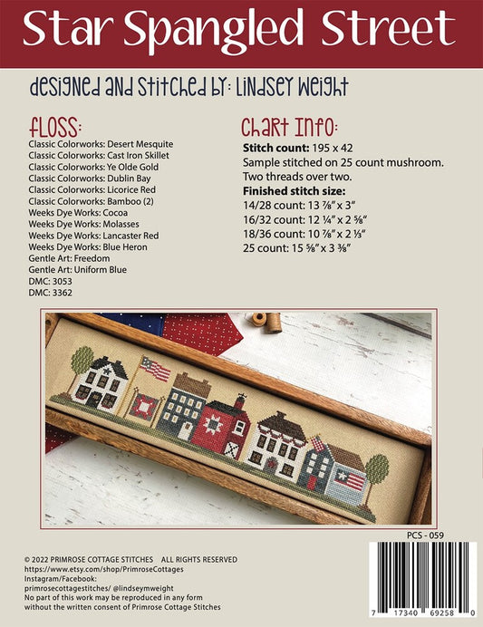 Star Spangled Street Cross Stitch Pattern , quilting and craft projects