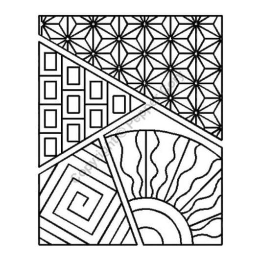 Sashiko Sampler Stencil 203 mm x 254 mm , piecing and stitching