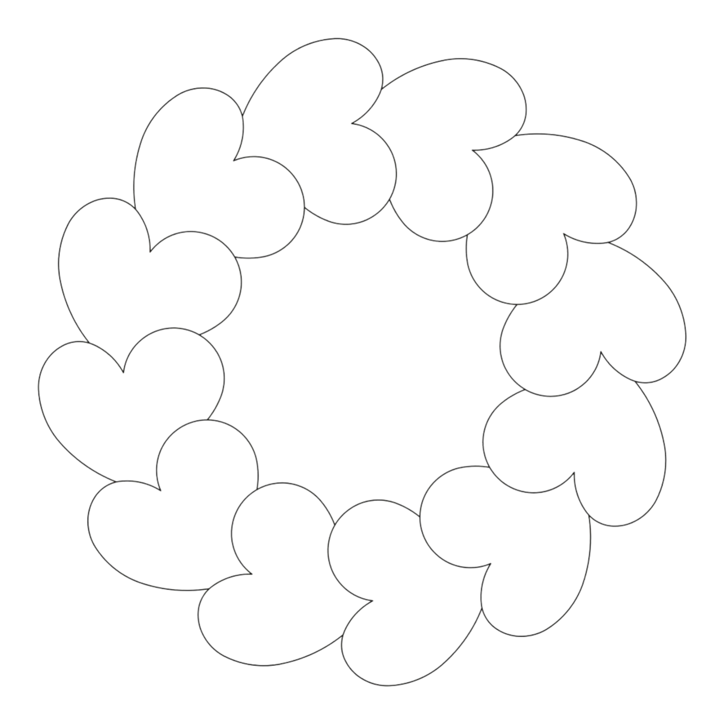 Quilt Stencil | Amish Circle of Hearts 127 mm for precise cutting, marking and patchwork