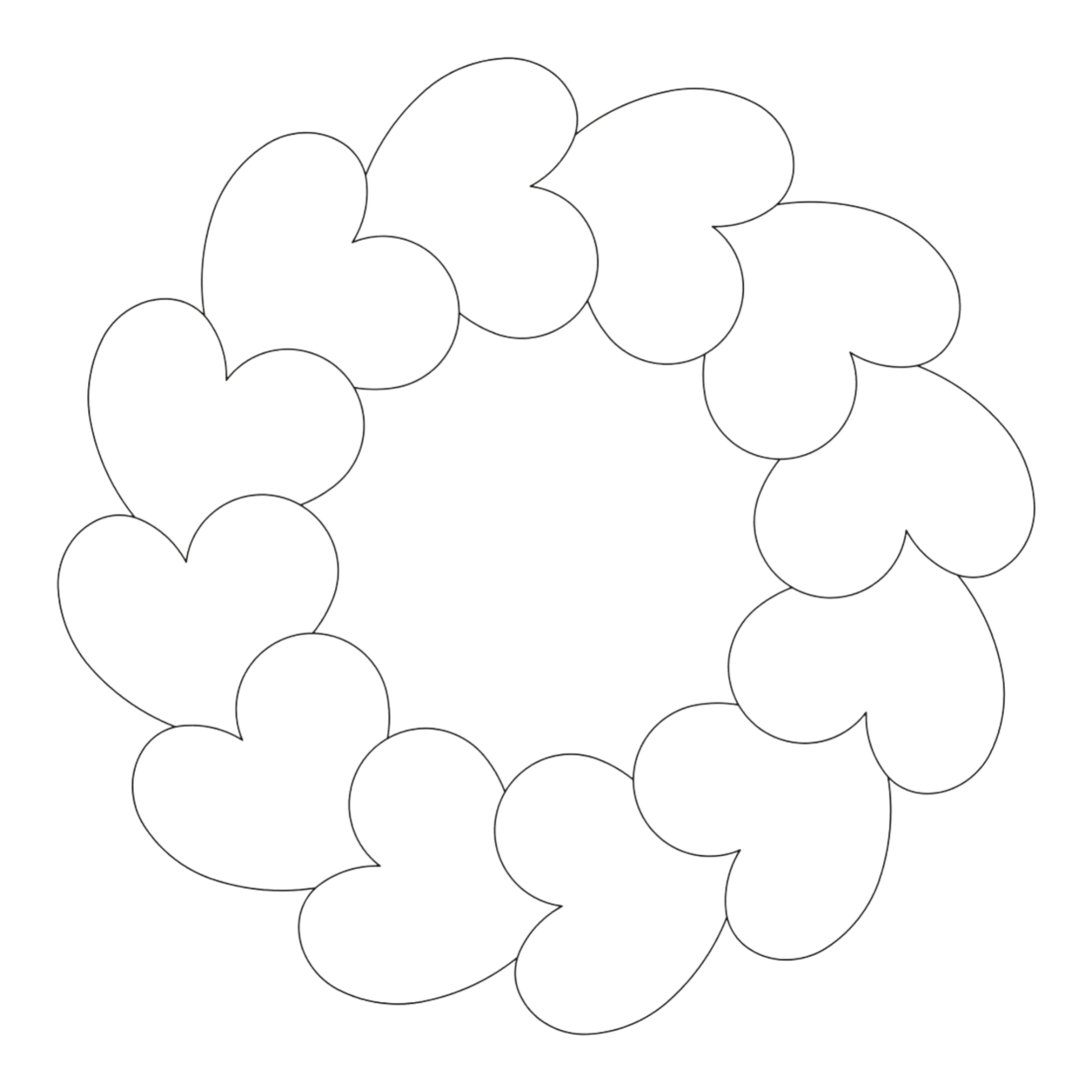 Quilt Stencil | Amish Circle of Hearts 127 mm for precise cutting, marking and patchwork