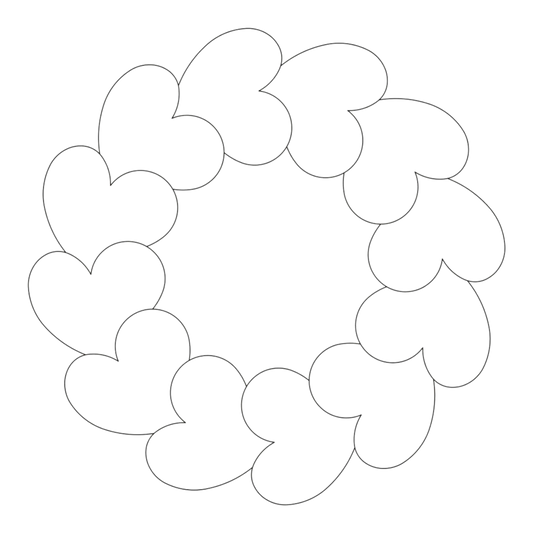 Quilt Stencil | Amish Circle of Hearts 127 mm for precise cutting, marking and patchwork