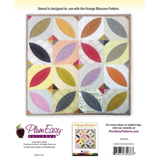 Orange Blossom Stencil for precise cutting, marking and patchwork