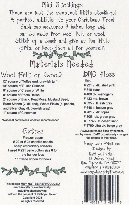 Mini Stockings Pattern , quilting and craft projects