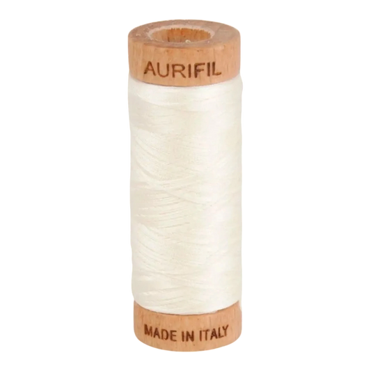 Aurifil Mako 80wt Cotton Thread Solid Chalk for patchwork, quilting and sewing