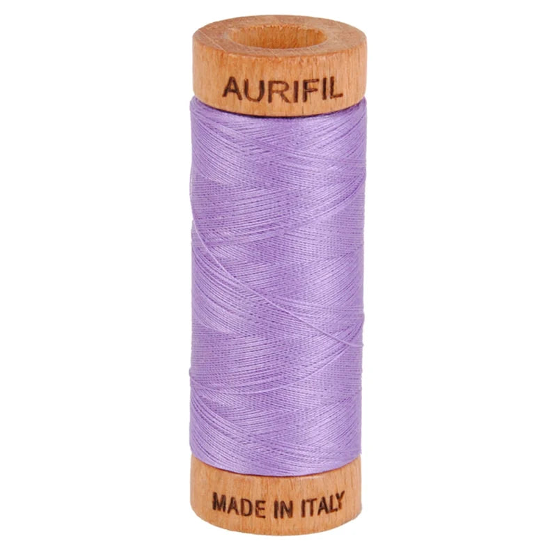 Aurifil Mako 80wt Cotton Thread Solid White for patchwork, quilting and sewing