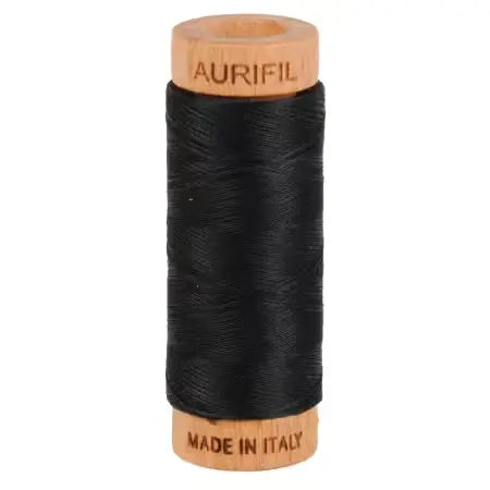 Aurifil 80wt Cotton Thread 2692 Black 280m for patchwork, quilting and sewing