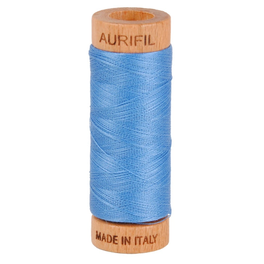 Aurifil Mako 80wt Cotton Thread Solid Light Wedgewood for patchwork, quilting and sewing