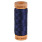 Aurifil Mako 80wt Cotton Thread Solid Very Dark Navy for patchwork, quilting and sewing