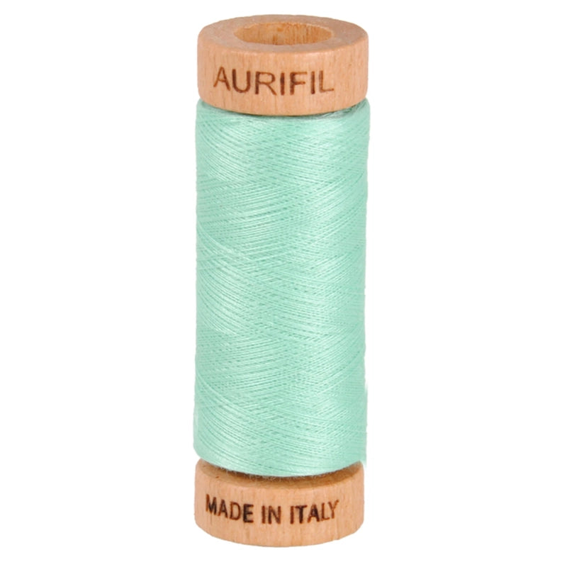 Aurifil Mako 80wt Cotton Thread Solid Medium Mint for patchwork, quilting and sewing