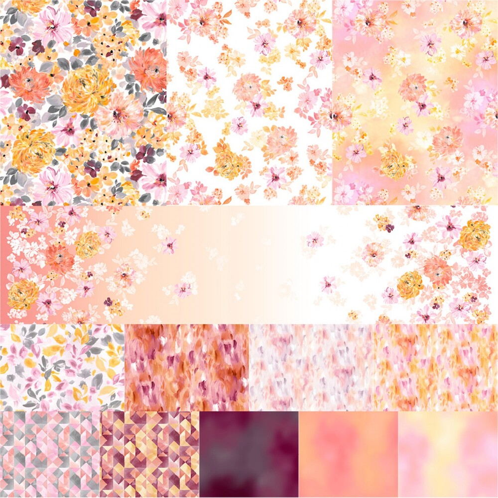 Painted Petals - 254 mm Squares - 42pc sewing and quilting product