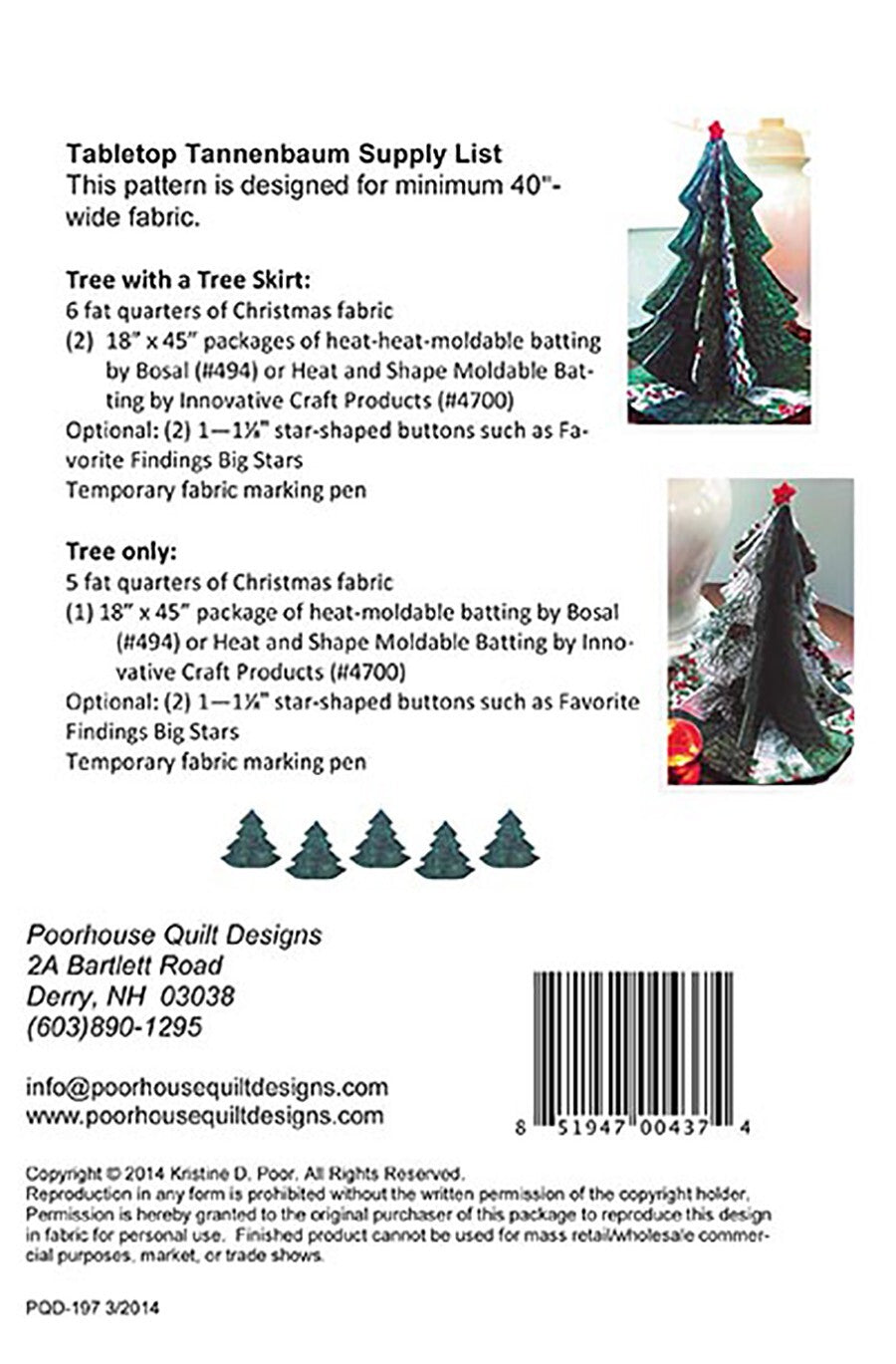 Tabletop Tannenbaum Pattern , quilting and craft projects