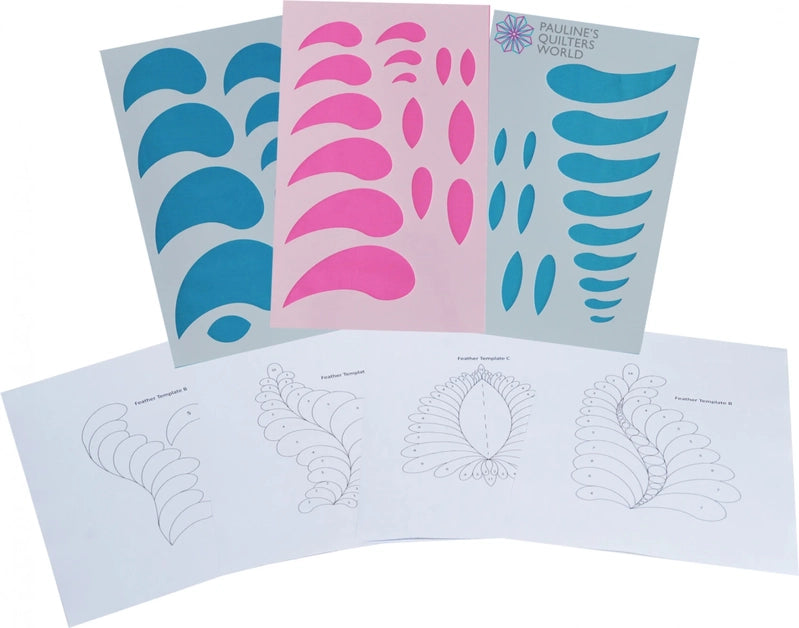 Feather Stencils Templates for precise cutting, marking and patchwork